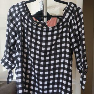 Banana Republic Checkered Off the Shoulder Blouse
